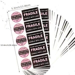 100 FRAGILE Shipping Package Stickers